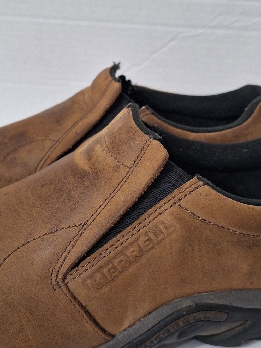 Merrell Brown Jungle Moc Slip-On Shoes Nubuck Leather Comfort Men’s Size 13 - Picture 6 of 16
